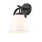 Z-Lite Z-Studio Wall Sconce, 1-Light, 8 In.W x 8.75 In.L x 12.75 In.H, Matte Black/Ivory 743-1S-MB - alternate 1